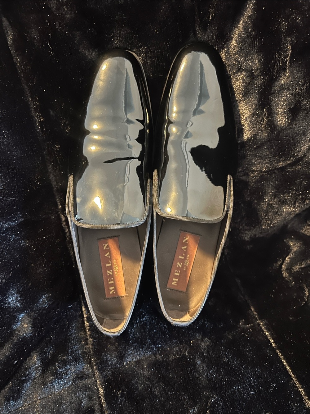 Mezlan Black Patent Leather Slip-On Loafers - Picture 6 of 9